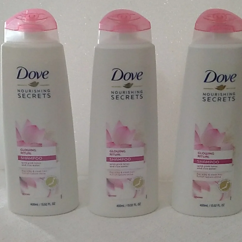 Dove Nourishing Glowing Rituals Shampoo 3 bottles 13.52 oz each
